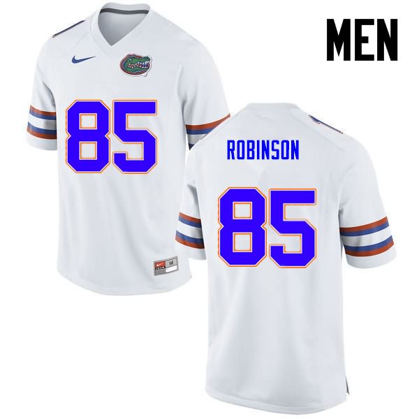 NCAA Florida Gators James Robinson Men's #85 Nike White Stitched Authentic College Football Jersey PHD2664VK